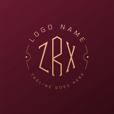 Luxury ZRX Logo Design, Elegant Letter ZRX Monogram Logo. Minimalist Polygon ZRX Logo Design Template clipart