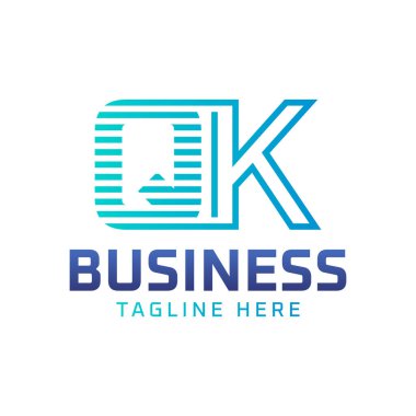 QK Logo Design. Sleek Modern Letter QK Logo for Business clipart