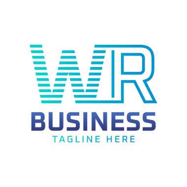 WR Logo Design. Sleek Modern Letter WR Logo for Business clipart