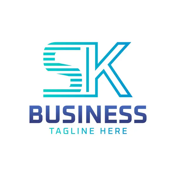 SK Logo Tasarımı. Gösterişli Modern Harfler İş İçin SK Logosu