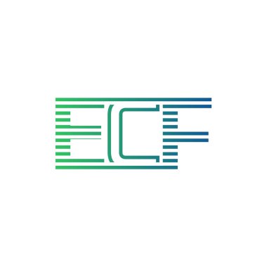 Modern ECF Logo Tasarımı. ECF Minimalist, Profesyonel ve İşletme Kimliği İçin Çok Yönlü Markalaştırma Simgesi