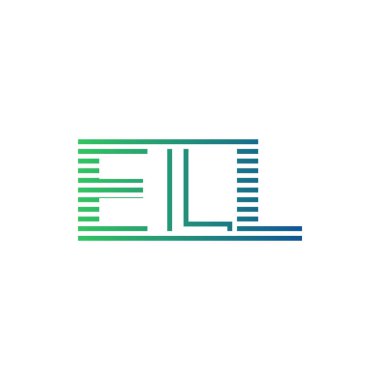 Modern ELL logo tasarımı. ELL Harfi Minimalist, Profesyonel ve İş Kimliği için Çok Yönlü Markalaştırma Simgesi