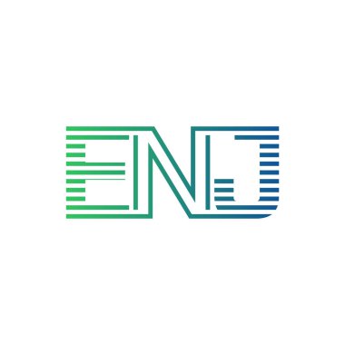 Modern ENJ Logo Tasarımı. ENJ Mektubu İş Kimliği Minimalist, Profesyonel ve Çok Yönlü Markalaştırma Simgesi