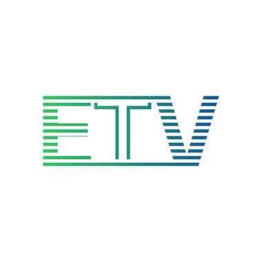 Modern ETV Logo Tasarımı. ETV Minimalist, Profesyonel ve İş Kimliği için Çok Yönlü Markalaştırma Simgesi