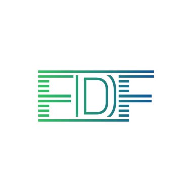 Modern FDF Logo Tasarımı. İş Kimliği için FDF Minimalist, Profesyonel ve Çok Yönlü Markalaştırma Simgesi