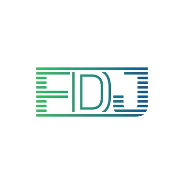 Modern FDJ Logo Tasarımı. Harf FDJ Minimalist, Profesyonel ve İş Kimliği için Çok Yönlü Markalaştırma Simgesi