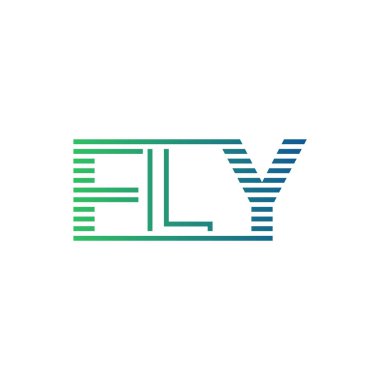 Modern FLY Logo Tasarımı. Harf Uçuşu Minimalist, Profesyonel ve İş Kimliği için Çok Yönlü Markalaştırma Simgesi