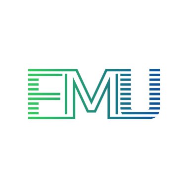 Modern FMU Logo Tasarımı. Harf FMU İş Kimliği Minimalist, Profesyonel ve Çok Yönlü Markalaştırma Simgesi