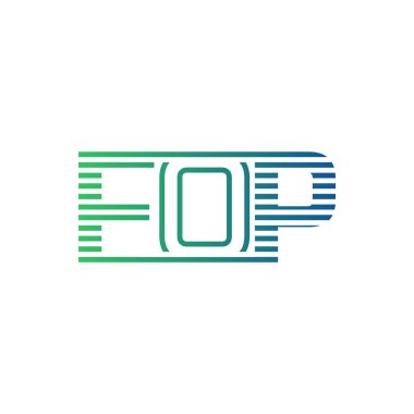 Modern FOP Logo Tasarımı. FOP Minimalist, Profesyonel ve İş Kimliği için Çok Yönlü Markalaştırma Simgesi