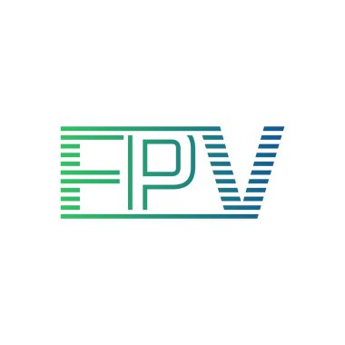 Modern FPV Logo Tasarımı. Harf FPV İş Kimliği Minimalist, Profesyonel ve Çok Yönlü Markalaştırma Simgesi