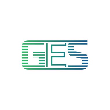 Modern GES Logo Tasarımı. Harf GES İş Kimliği Minimalist, Profesyonel ve Çok Yönlü Markalaştırma Simgesi