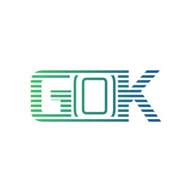 Modern GOK Logo Tasarımı. İş Kimliği için GOK Minimalist, Profesyonel ve Çok Yönlü Markalaştırma Simgesi