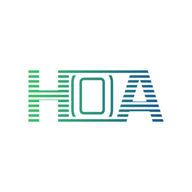 Modern HOA Logo Tasarımı. HOA Minimalist, Profesyonel ve İş Kimliği için Çok Yönlü Markalaştırma Simgesi