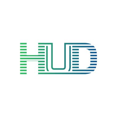 Modern HUD Logo Tasarımı. Harf HUD İşletme Kimliği Minimalist, Profesyonel ve Çok Yönlü Markalaştırma Simgesi