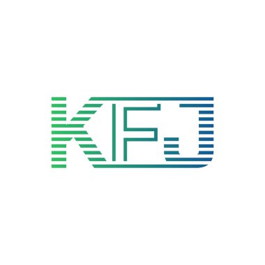 Modern KFJ Logo Tasarımı. İşletme Kimliği İçin KFJ Minimalist, Profesyonel ve Çok Yönlü Markalaştırma Simgesi