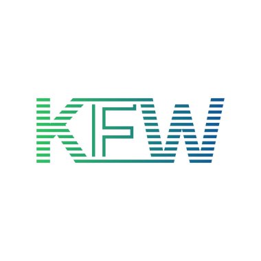 Modern KFW Logo Tasarımı. KFW Minimalist, Profesyonel ve Çok Yönlü İşletme Kimliği Simgesi