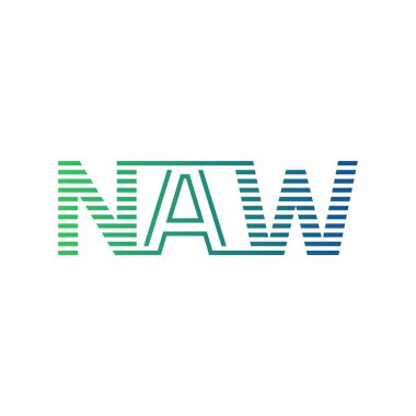 Modern NAW Logo Tasarımı. NAW Minimalist, Profesyonel ve İş Kimliği için Çok Yönlü Markalaştırma Simgesi