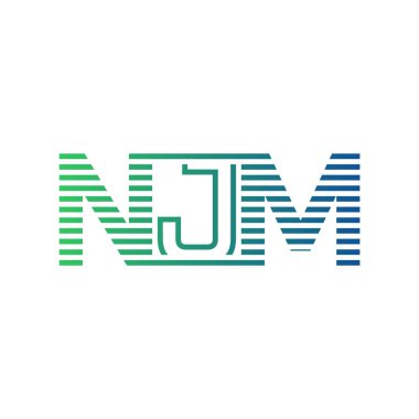 Modern NJM Logo Tasarımı. NJM 'nin Minimalist, Profesyonel ve Çok Yönlü İşletme Kimliği Simgesi