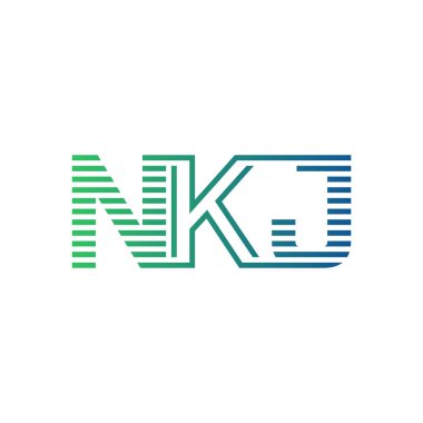 Modern NKJ Logo Tasarımı. NKJ Harfi Minimalist, Profesyonel ve İşletme Kimliği İçin Çok Yönlü Markalaşma Simgesi
