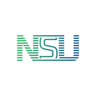 Modern NSU Logo Tasarımı. NSU Minimalist, Profesyonel ve Çok Yönlü İşletme Kimliği Simgesi