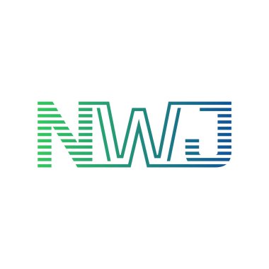 Modern NWJ Logo Tasarımı. NWJ Mektubu İş Kimliği Minimalist, Profesyonel ve Çok Yönlü Markalaştırma Simgesi