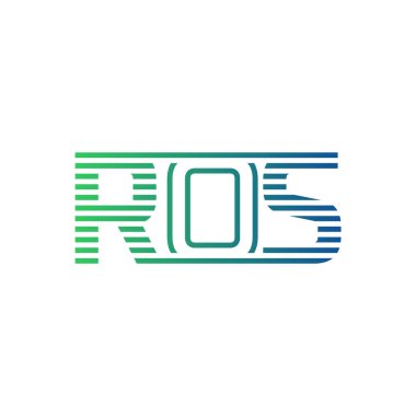 Modern ROS Logo Tasarımı. ROS Minimalist, Profesyonel ve İş Kimliği için Çok Yönlü Markalaştırma Simgesi