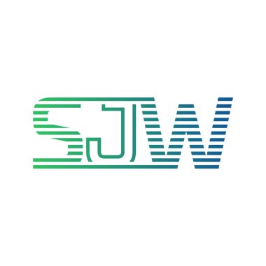 Modern SJW Logo Tasarımı. İş Kimliği için SJW Minimalist, Profesyonel ve Çok Yönlü Markalaştırma Simgesi