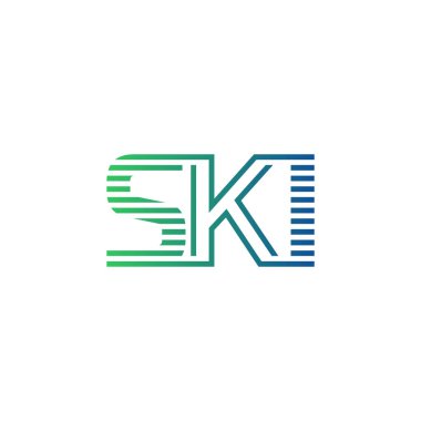 Modern SKI Logo Tasarımı. SKI Minimalist, Profesyonel ve İşletme Kimliği için Çok Yönlü Markalaştırma Simgesi