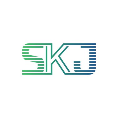 Modern SKJ Logo Tasarımı. SKJ Harfi Minimalist, Profesyonel ve İş Kimliği için Çok Yönlü Markalaştırma Simgesi