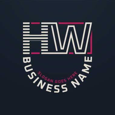 Letter HW Premium Logo Design, HW Modern Business Logo Design clipart