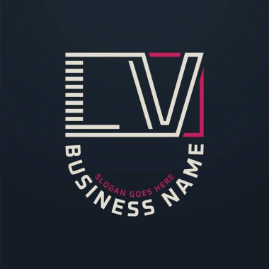 Letter LV Premium Logo Design, LV Modern Business Logo Design clipart