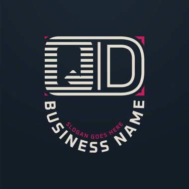 Letter QD Premium Logo Design, QD Modern Business Logo Design clipart