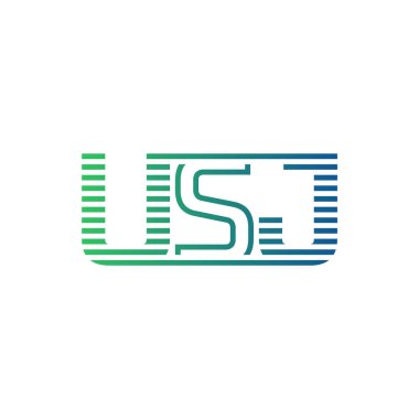 Modern USJ Logo Tasarımı. USJ Mektup Minimalist, Profesyonel ve İş Kimliği için Çok Yönlü Markalaştırma Simgesi