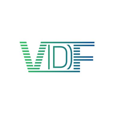 Modern VDF Logo Tasarımı. İş Kimliği için VDF Minimalist, Profesyonel ve Çok Yönlü Markalaştırma Simgesi