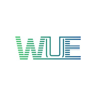 Modern WUE Logo Tasarımı. Harf WUE İş Kimliği Minimalist, Profesyonel ve Çok Yönlü Markalaştırma Simgesi
