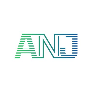 Modern ANJ Logo Tasarımı. ANJ Minimalist, Profesyonel ve İşletme Kimliği İçin Çok Yönlü Markalaştırma Simgesi