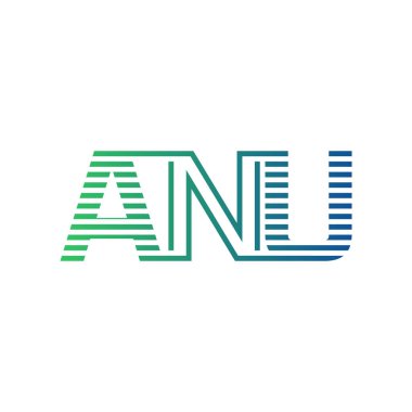 Modern ANU Logo Tasarımı. ANU Minimalist, Profesyonel ve İş Kimliği için Çok Yönlü Markalaştırma Simgesi