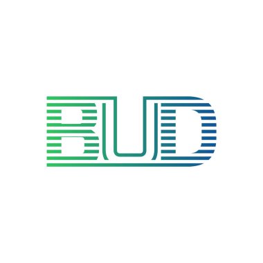Modern BUD Logo Tasarımı. Harf BUD Minimalist, Profesyonel ve İş Kimliği için Çok Yönlü Markalaştırma Simgesi