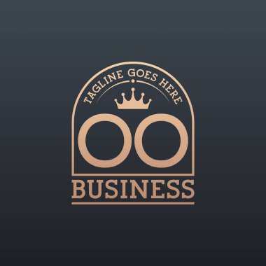 Luxury OO Logo with Crown. Elegant Letter OO Business Logo clipart