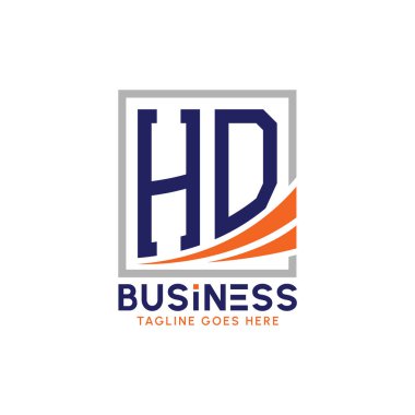 Harf HD İş Logosu. Şirket Markası için modern HD logosu. HD Büyüme Başarısı Logosu