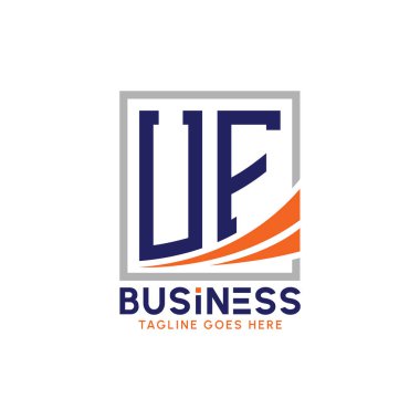 Letter UF Business Logo. Modern UF Logo for Corporate Branding. UF Growth Success Logo clipart