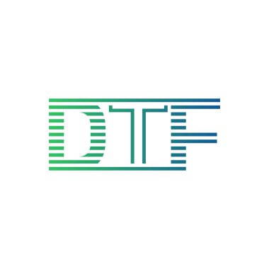 Modern DTF Logo Tasarımı. İş Kimliği için DTF Minimalist, Profesyonel ve Çok Yönlü Markalaştırma Simgesi