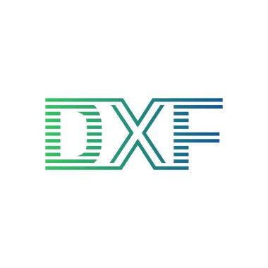 Modern DXF Logo Tasarımı. İş Kimliği için DXF Minimalist, Profesyonel ve Çok Yönlü Markalaştırma Simgesi