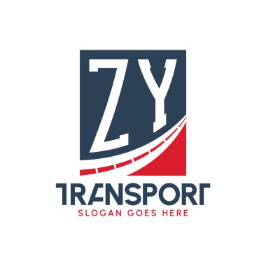 ZY Taşımacılık Logosu Tasarımı. Modern ZY Karayolu Teslimat, Ulaştırma Şirketi ve Filo İşletmeleri Logosu