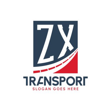 Harf ZX Nakliye Logosu Tasarımı. Modern ZX Kargo Logosu, Ulaştırma Şirketi ve Filo İşletmeleri