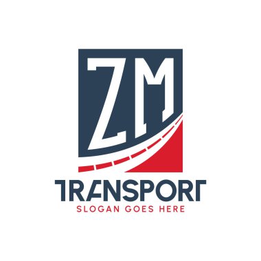 ZM Taşımacılık Logosu Tasarımı. Modern ZM Karayolu Teslimat, Ulaştırma Şirketi ve Filo İşletmeleri Logosu