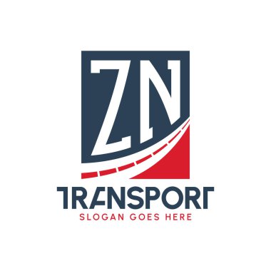 Harf ZN Nakliye Logosu Tasarımı. Modern ZN Yol Teslimat Logosu, Ulaştırma Şirketi ve Filo İşletmeleri