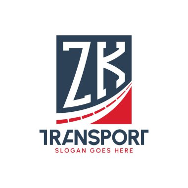 ZK Taşımacılık Logosu Tasarımı. Modern ZK Karayolu Teslimat, Ulaştırma Şirketi ve Filo İşletmeleri Logosu