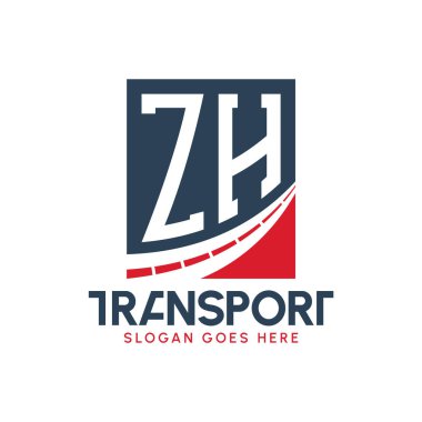 ZH Taşımacılık Logosu Tasarımı. Modern ZH Karayolu Teslimat Logosu, Ulaştırma Şirketi ve Filo İşletmeleri