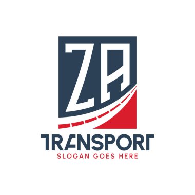 Mektup ZA Nakliye Logosu Tasarımı. Modern ZA Karayolu Teslimat, Ulaştırma Şirketi ve Filo İşletmeleri Logosu